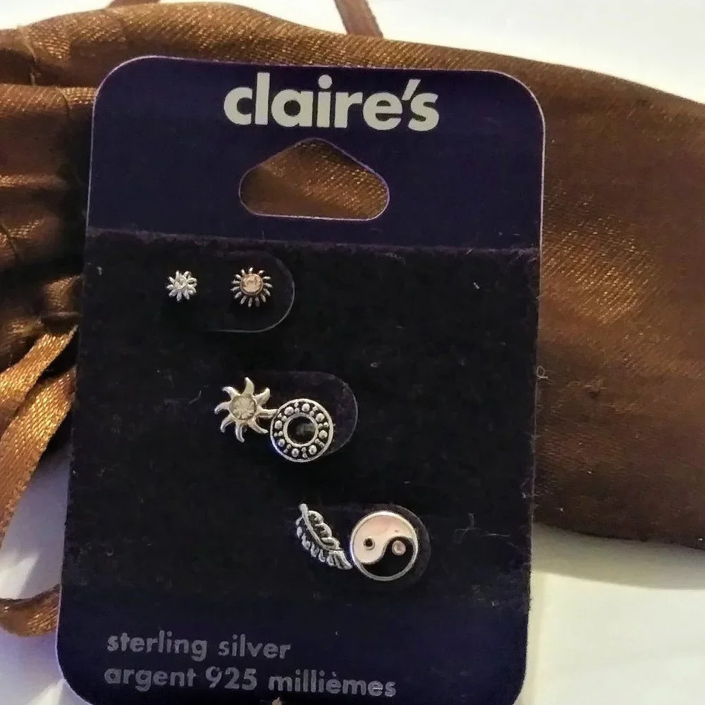 Claire's Sterling Silver‎ Single Earrings. Set of 6